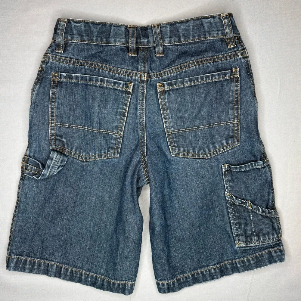 Old Navy Boys Denim Painter’s Shorts with Adjustable Waist Tabs | Size 7